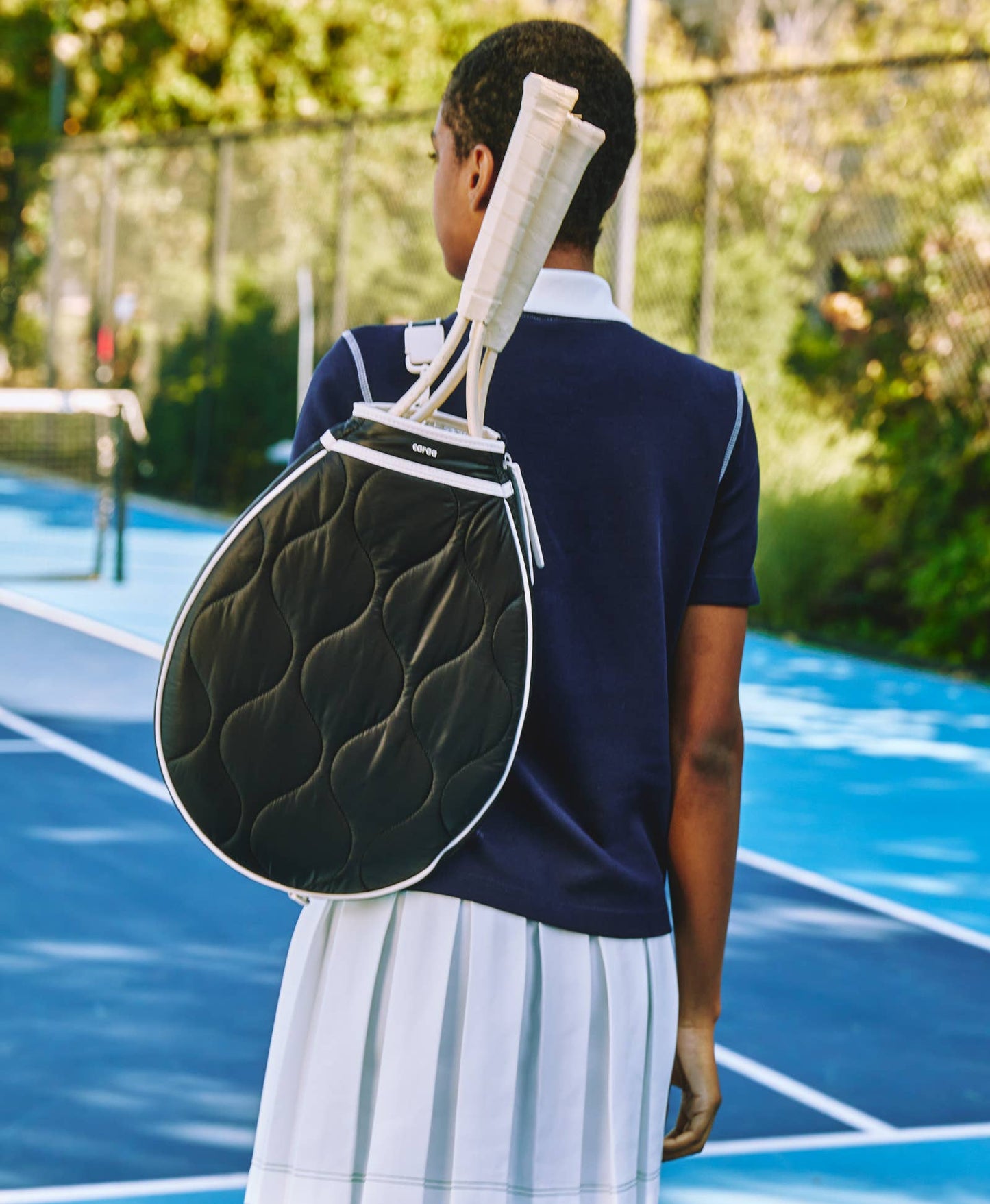 Tennis Quilted Racquet Sling in Black