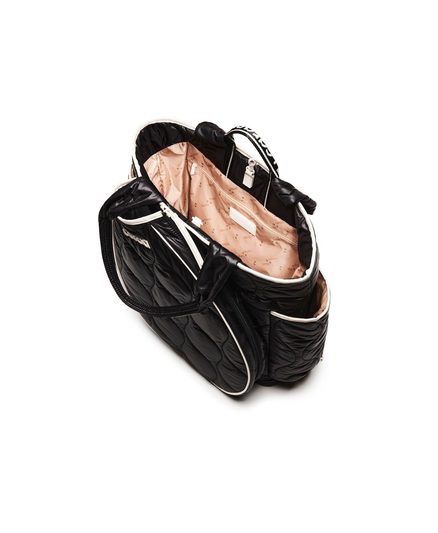 Tennis Quilted Backpack Tote in Black