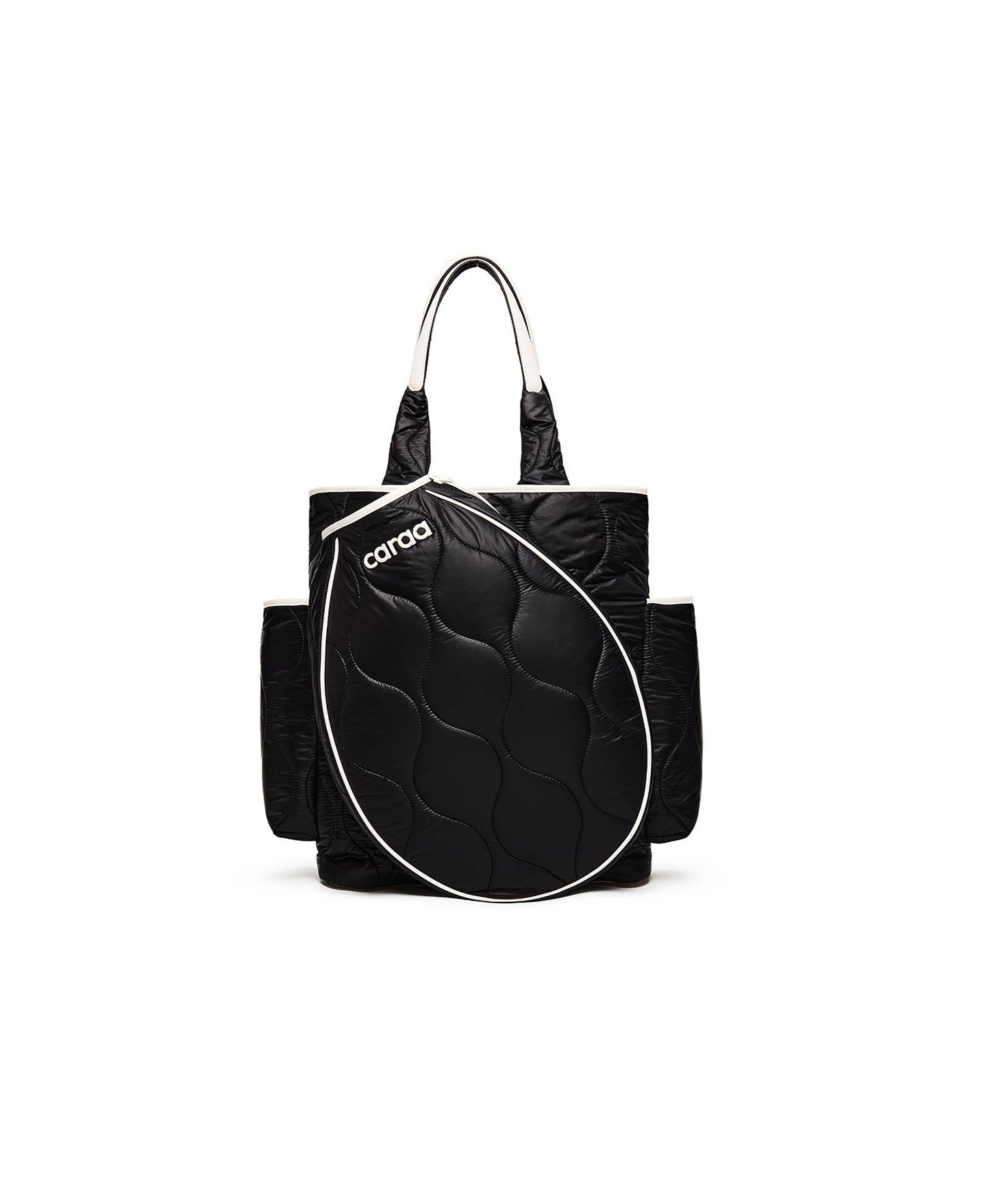 Tennis Quilted Backpack Tote in Black