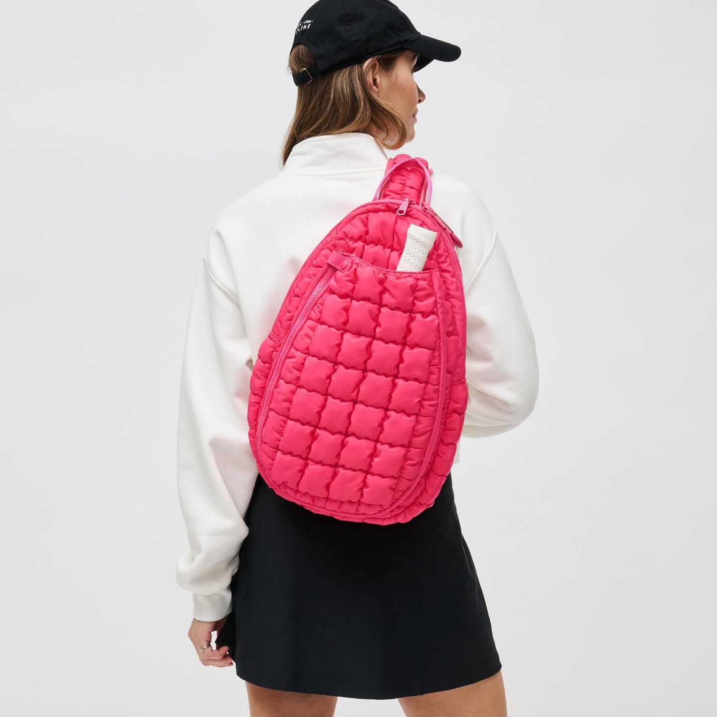 Match Point - Quilted Puffer Pickleball-Paddle Tennis Sling: Rose