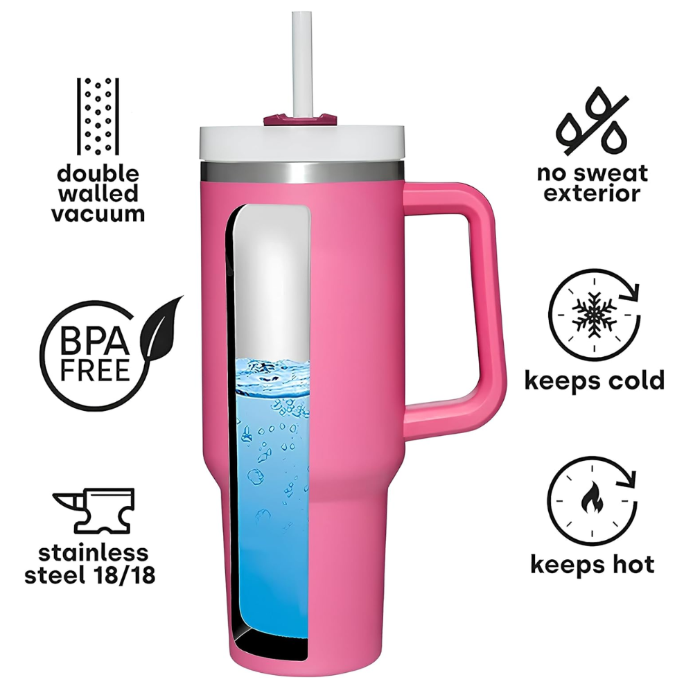 Pickleball 30oz Tumbler- Pink Multi Paddle Cup