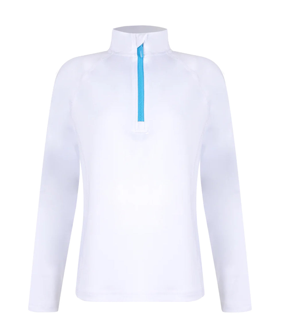 Little Miss Tennis - Moroccan Morning White Half-Zip Pullover