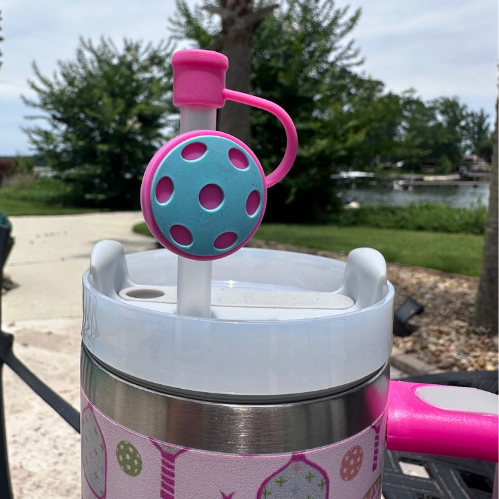Pickleball 30oz Tumbler- Pink Multi Paddle Cup