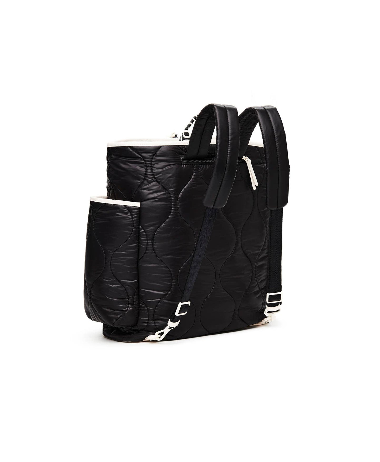 Tennis Quilted Backpack Tote in Black