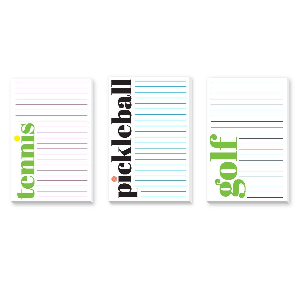 TENNIS, GOLF OR PICKLEBALL LARGE LINED NOTEPAD: TENNIS