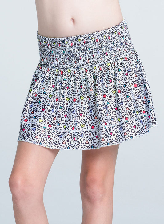 Retro Doodles Smocked Skirt