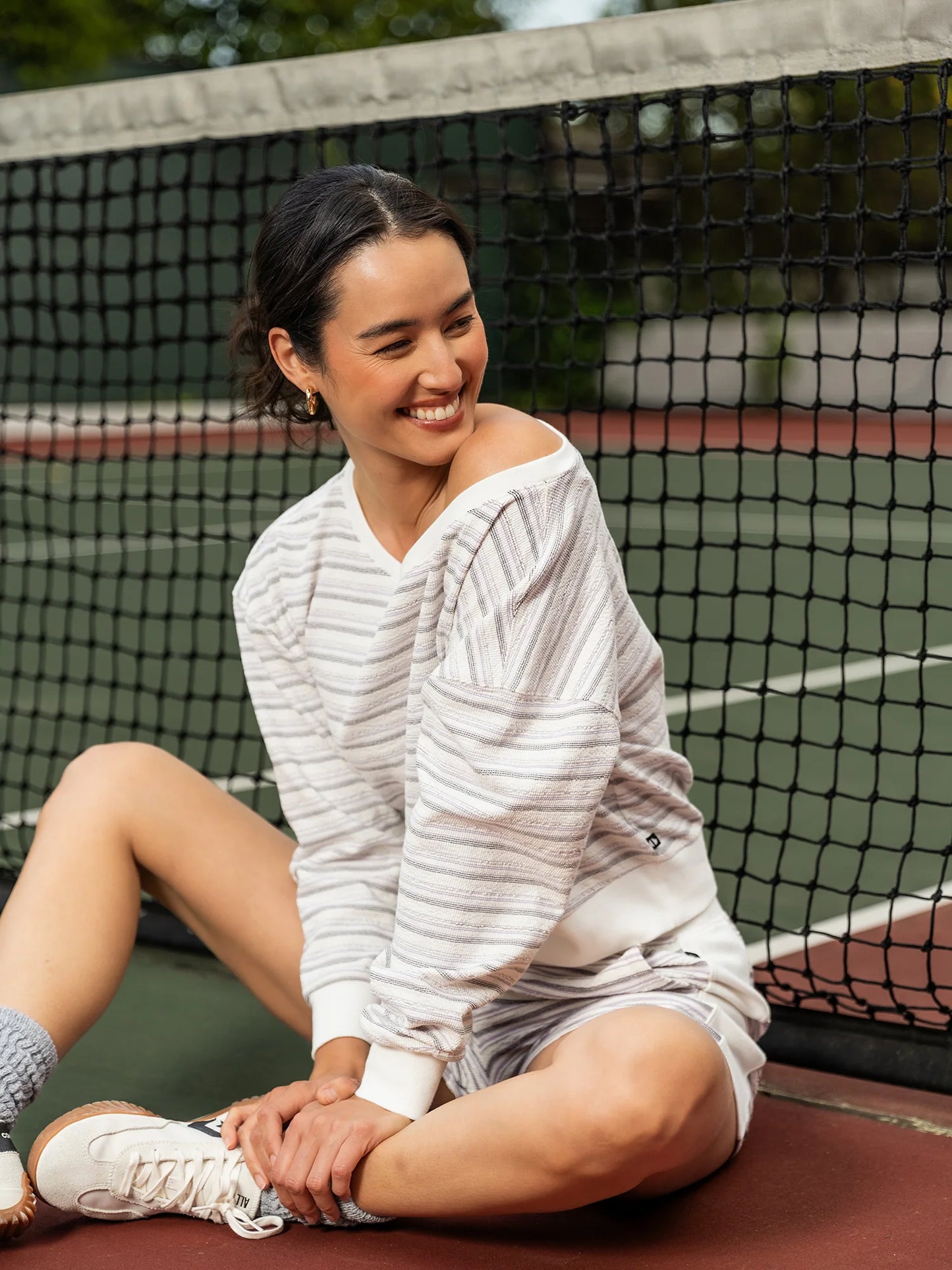 Thrive Societe Off the Shoulder Textured Pullover