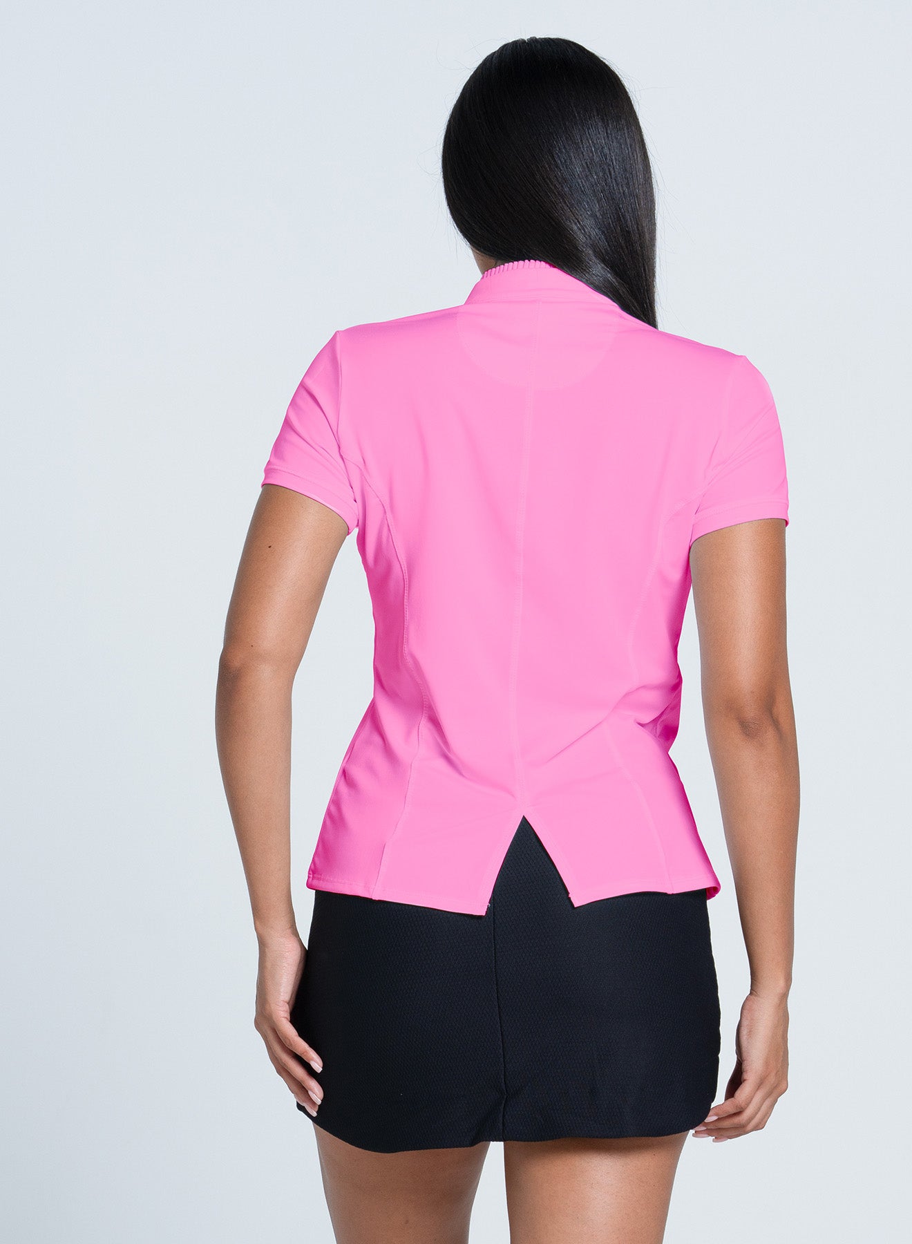 Pleated Placket Short Sleeve