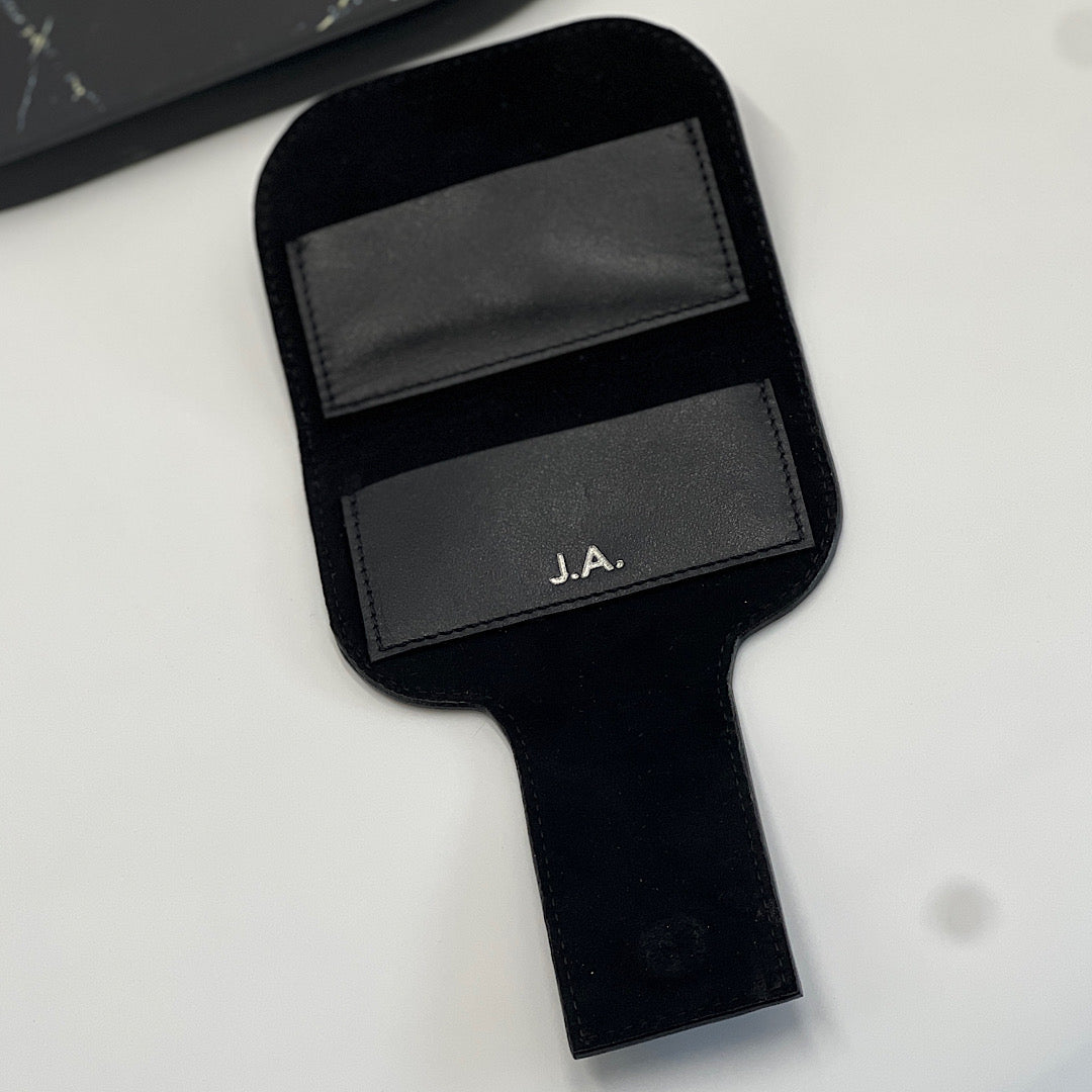 Pickleball Lovers Wallet - White Leather / Pink Suede / Gold