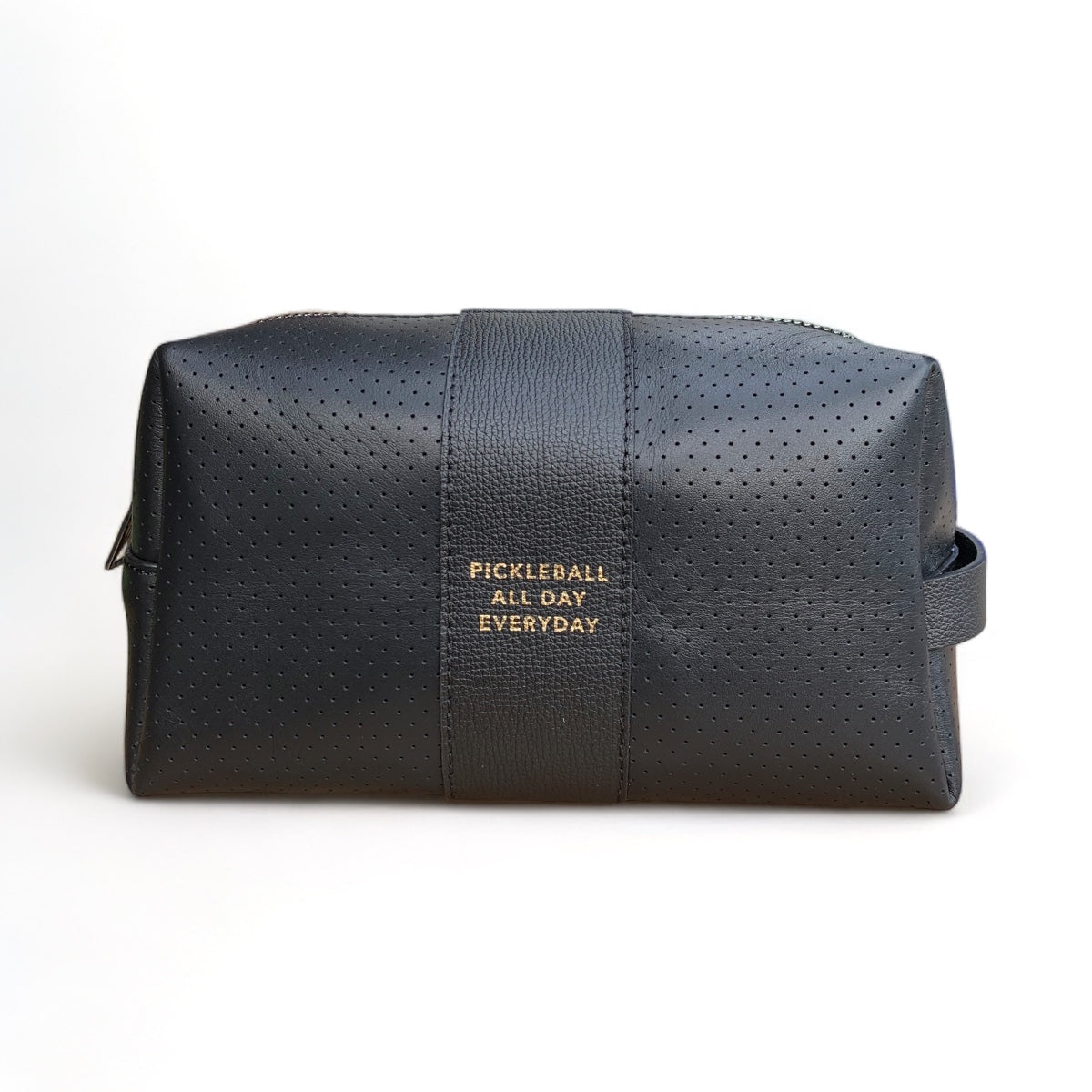 24/7 Bag - Black Leather/Gunmetal Zipper