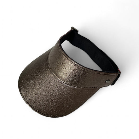The Leather Visor - Pewter Shimmer & Gunmetal