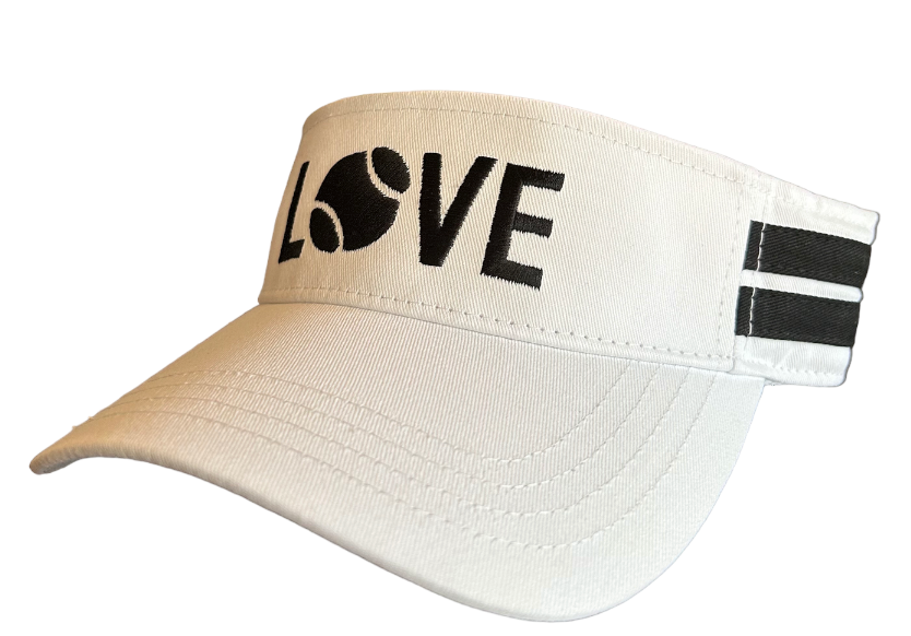 Runway Athletics “Love” Tennis Visor - Black and White