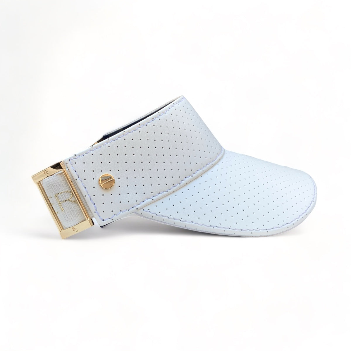 The Leather Visor - White & Gold