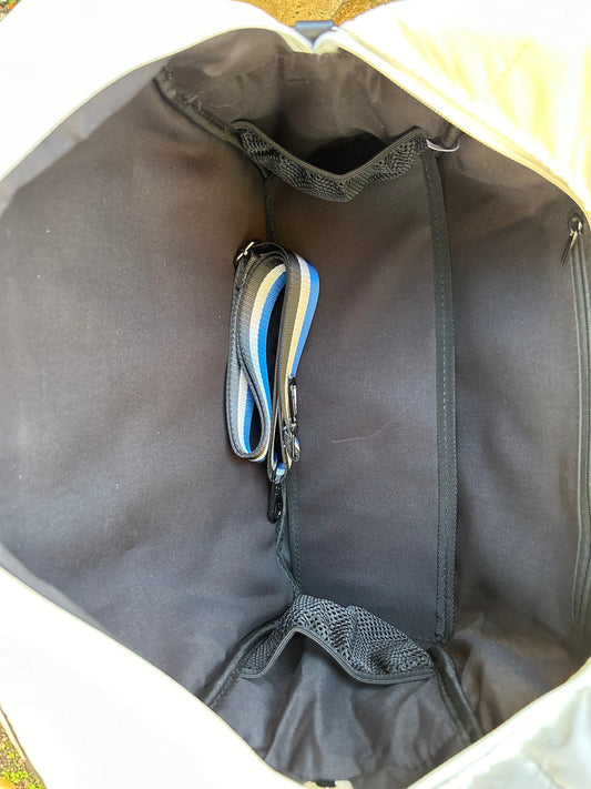 The Quilted Puffer Pickleball Tote - White