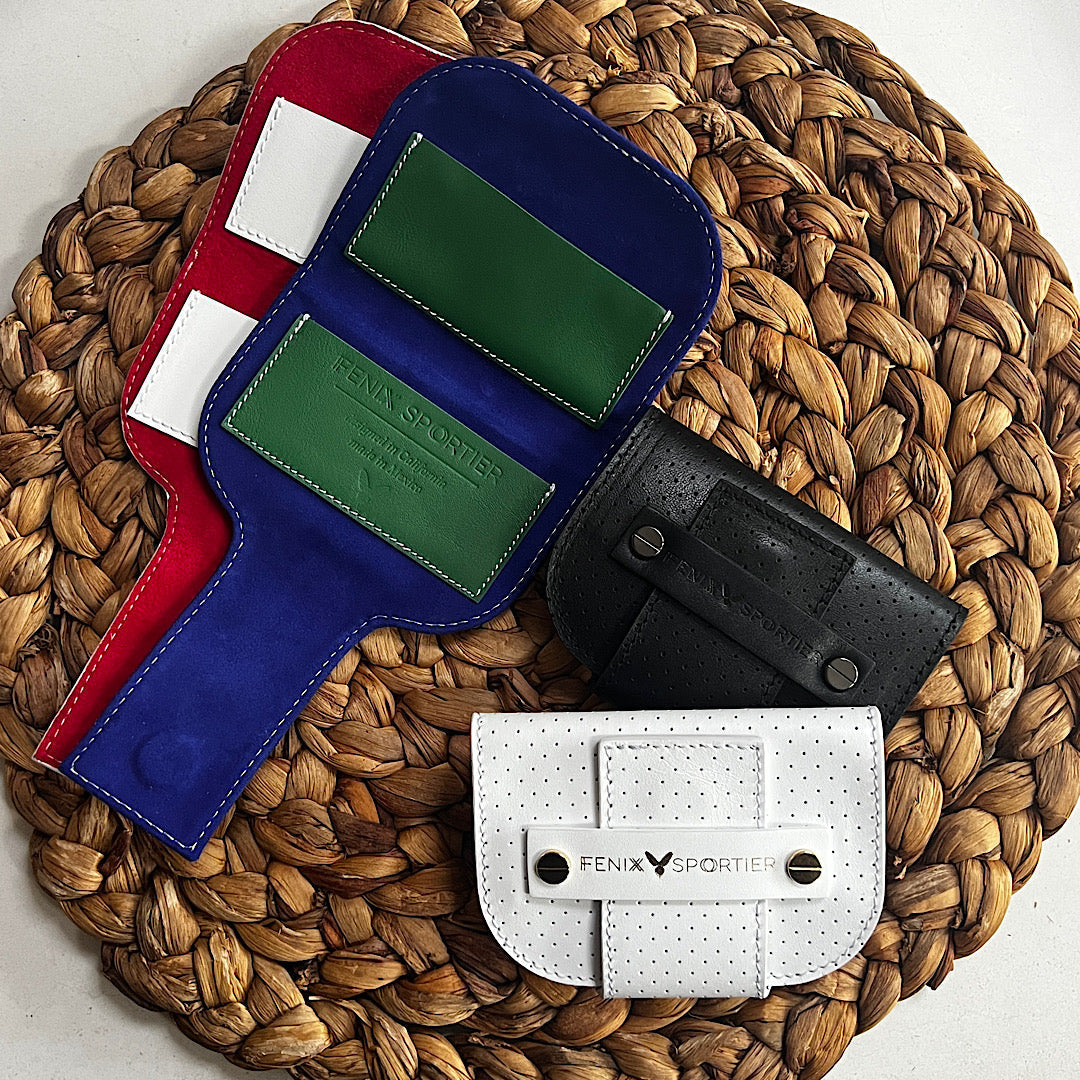 Pickleball Lovers Wallet - White Leather / Pink Suede / Gold