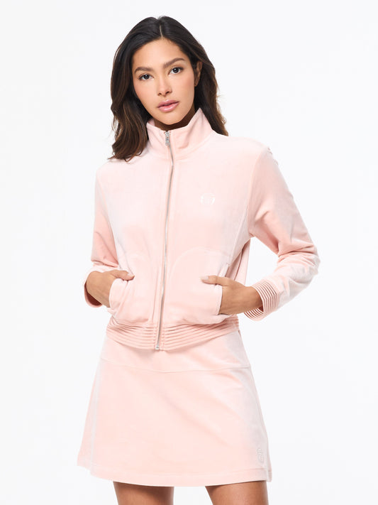 Piera Velour Track Jacket- Evening Sand
