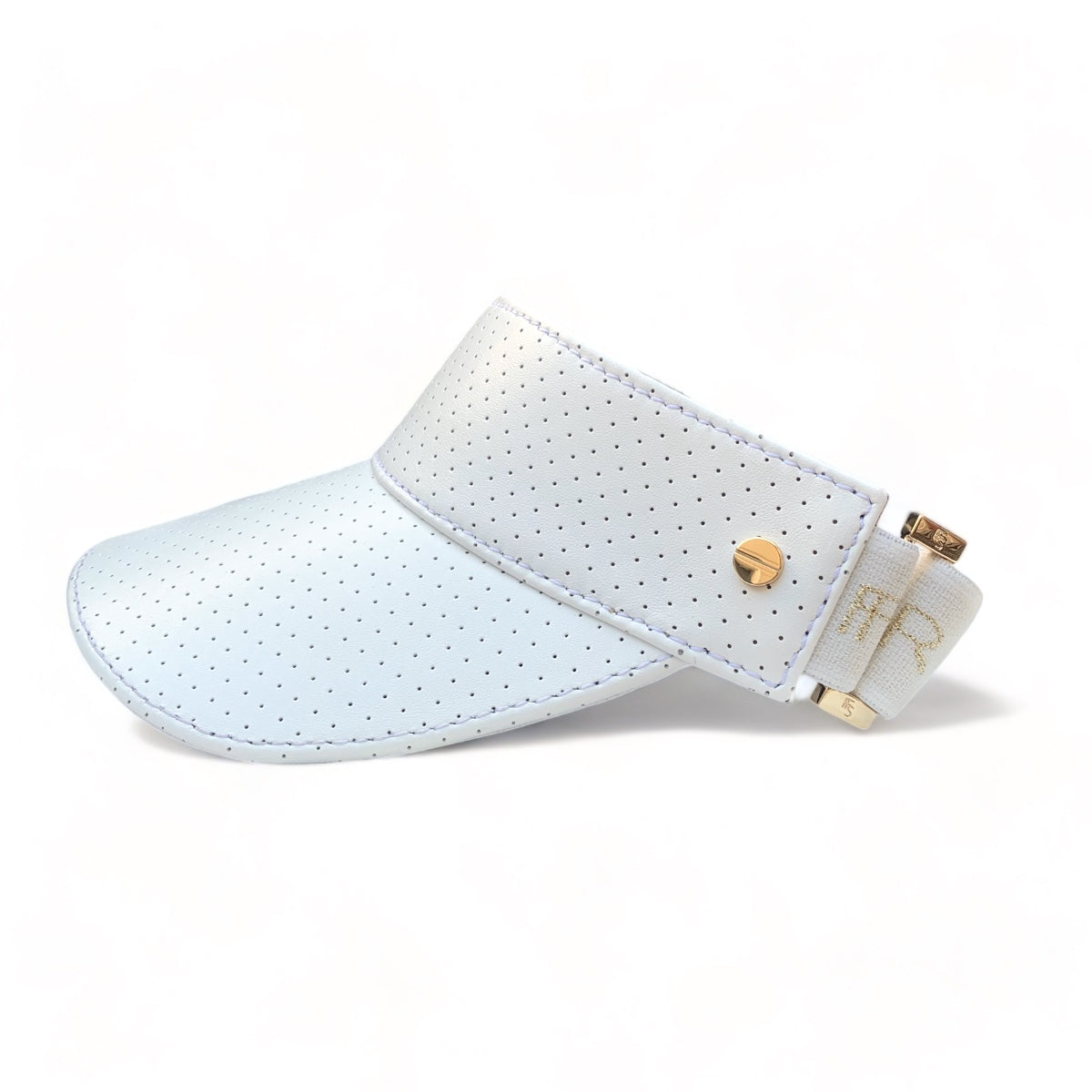 The Leather Visor - White & Gold