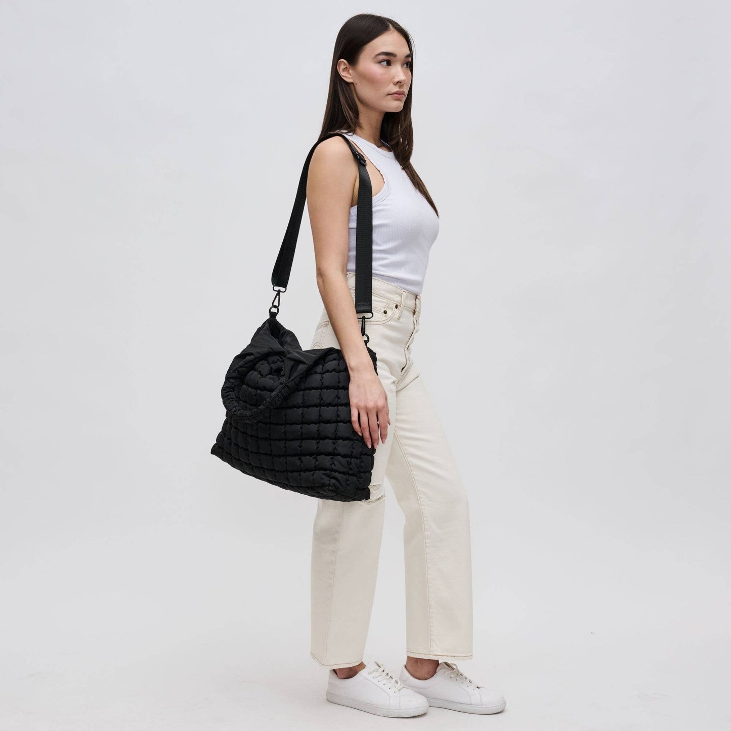Elevate - Quilted Puffer Nylon Hobo: Brown