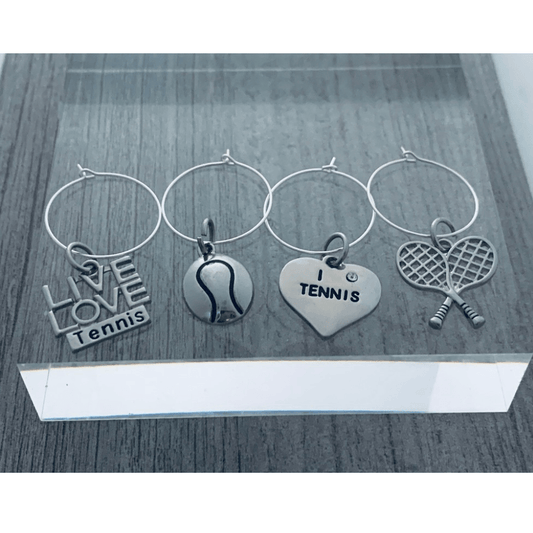 Tennis Wine Stopper and Silver Charms