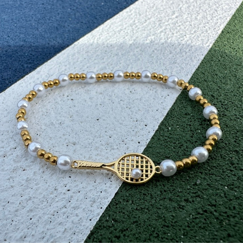 Tennis Pearl Beaded Bracelet