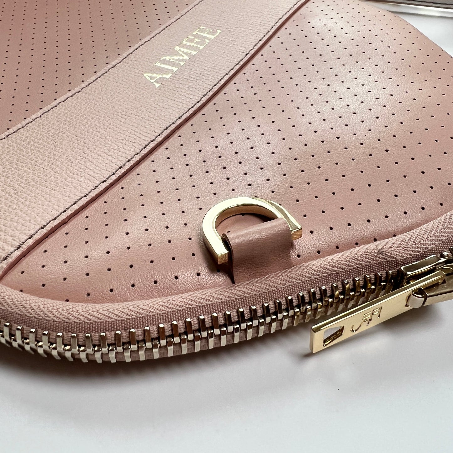 “The Addict” Leather Pickleball Bag - Blush/Gold