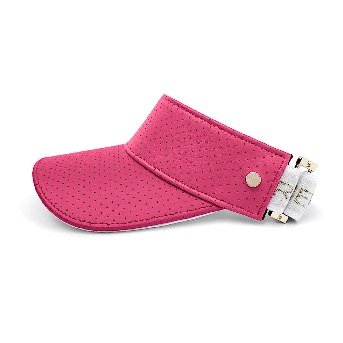 The Leather Visor - Flamingo Pink & Gold