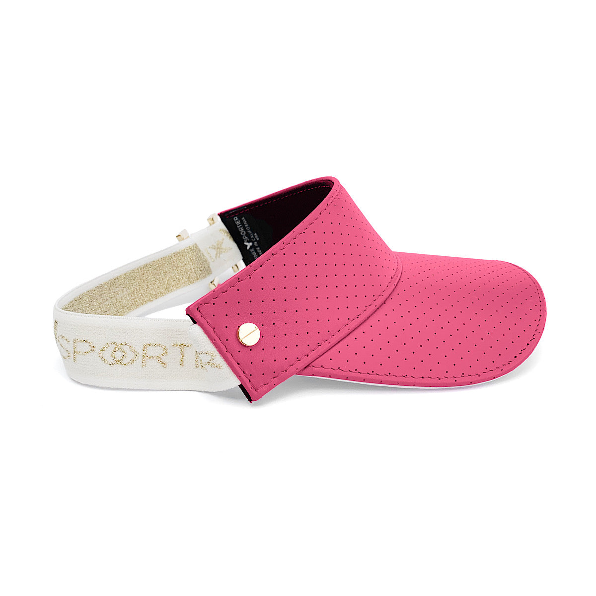 The Leather Visor - Flamingo Pink & Gold