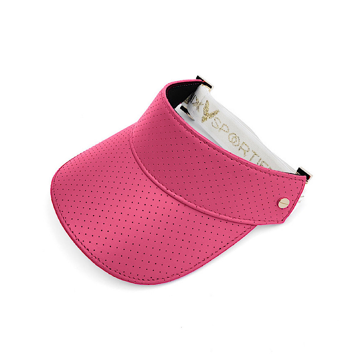 The Leather Visor - Flamingo Pink & Gold