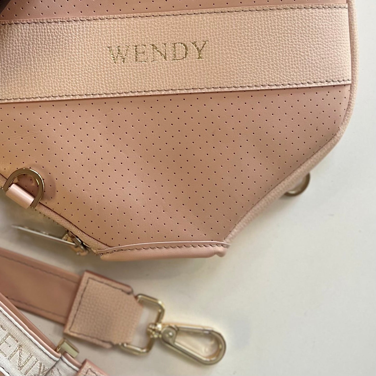 “The Addict” Leather Pickleball Bag - Blush/Gold