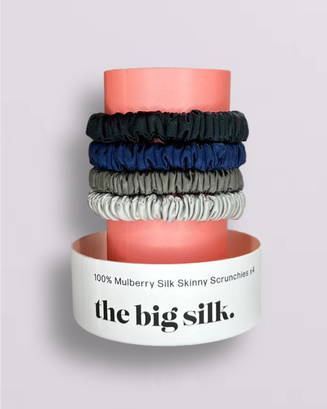 Set of 4 Organic Silk Scrunchies - Best Seller