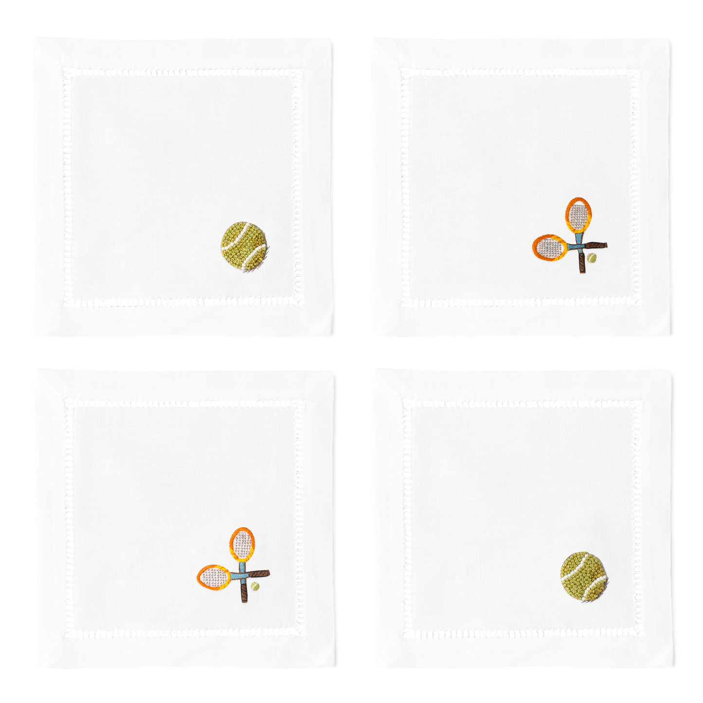 Tennis Cocktail Napkins | Mixed Set of 4
