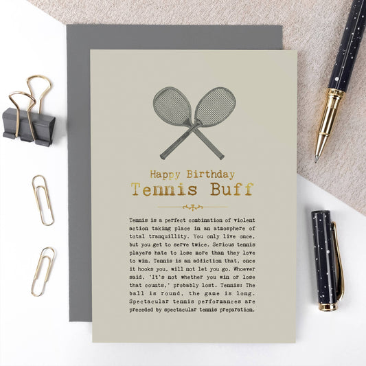 Tennis Buff Foiled Birthday Card