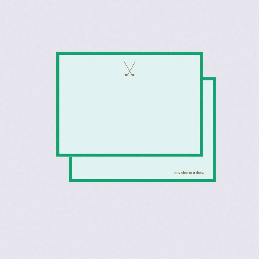 Remember Me Notes — Note Card Set, Gold Foil Golf Clubs