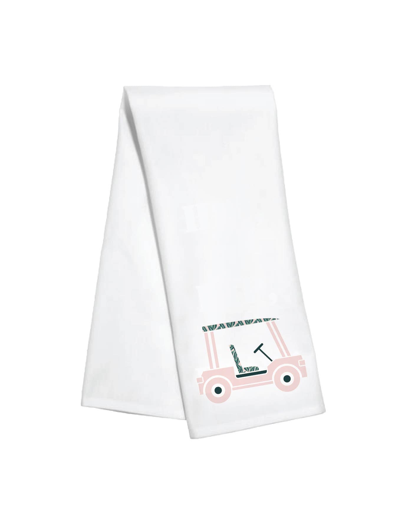 Kitchen Towel-Golf Cart- Pink