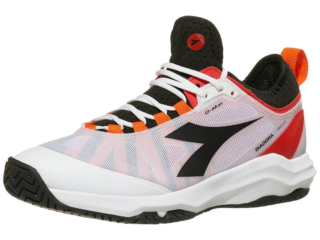 Diadora Men's Speed Blushield Fly 3 Plus AG Tennis Shoes White and Black