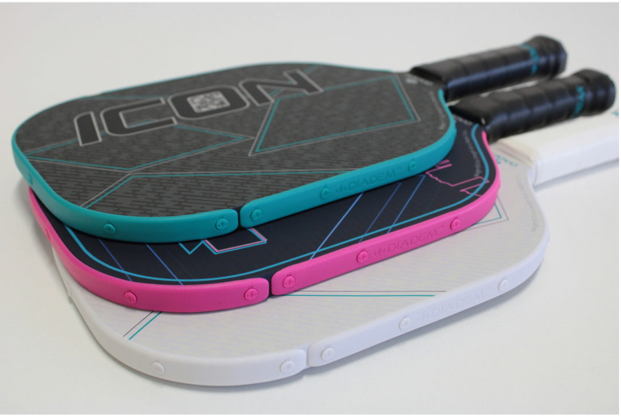 Diadem PB:Bumper Replacement - Icon - White Pickleball Plastic Parts - Icon Paddle full bumper replacement set (with tool)