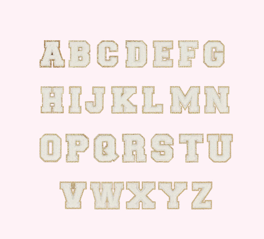 Stoney Clover - Blanc Mini Glitter Varsity Letter Patch