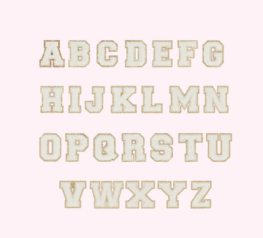 Stoney Clover - Blanc Mini Glitter Varsity Letter Patch