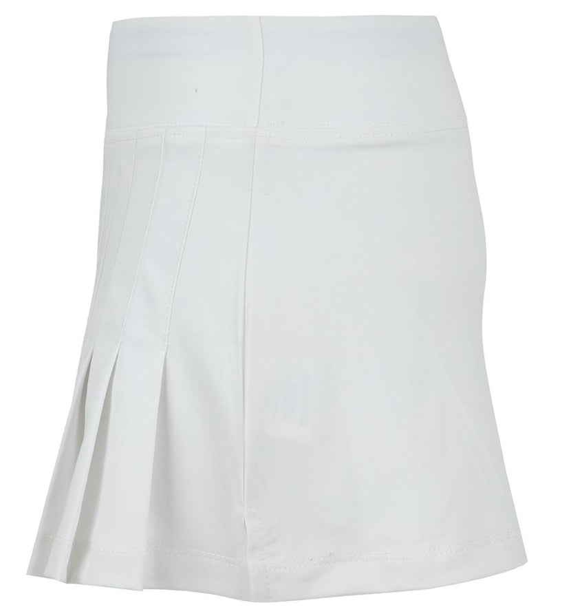 Little Miss Tennis Girls Chamonix Blossoms Side Pleat White Skirt