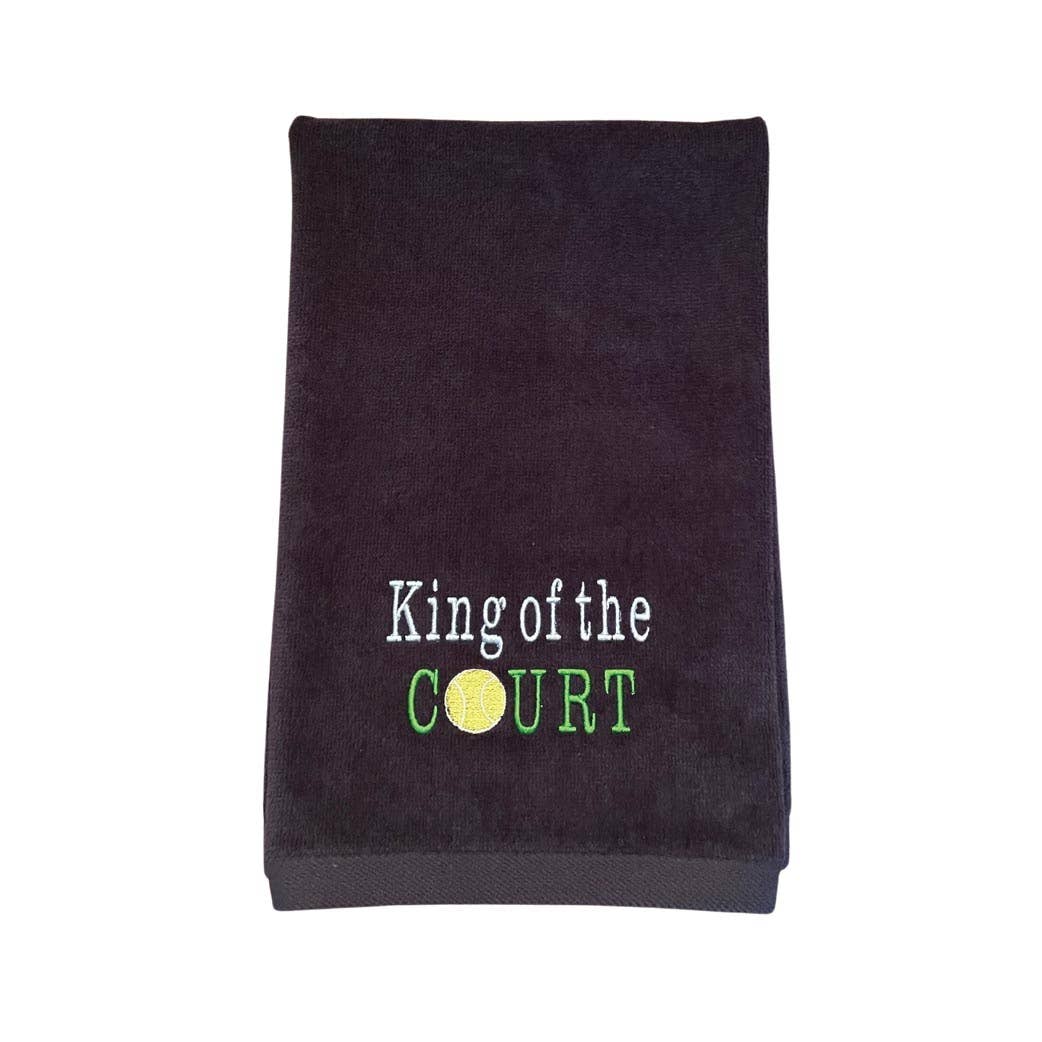 KING/QUEEN OF THE COURT EMBROIDERED TENNIS TOWELS