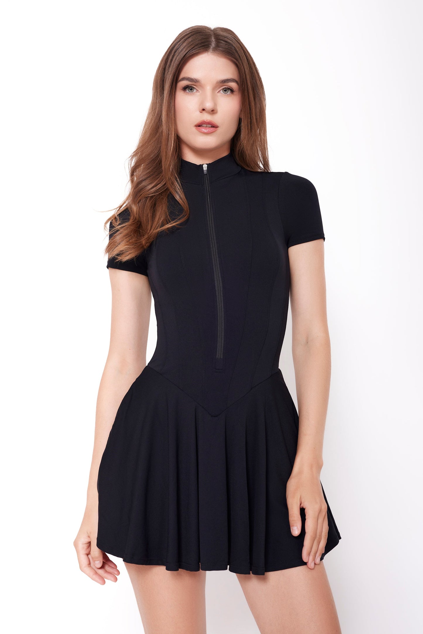 SEVILLA SUEDED CORSET DRESS - BLACK