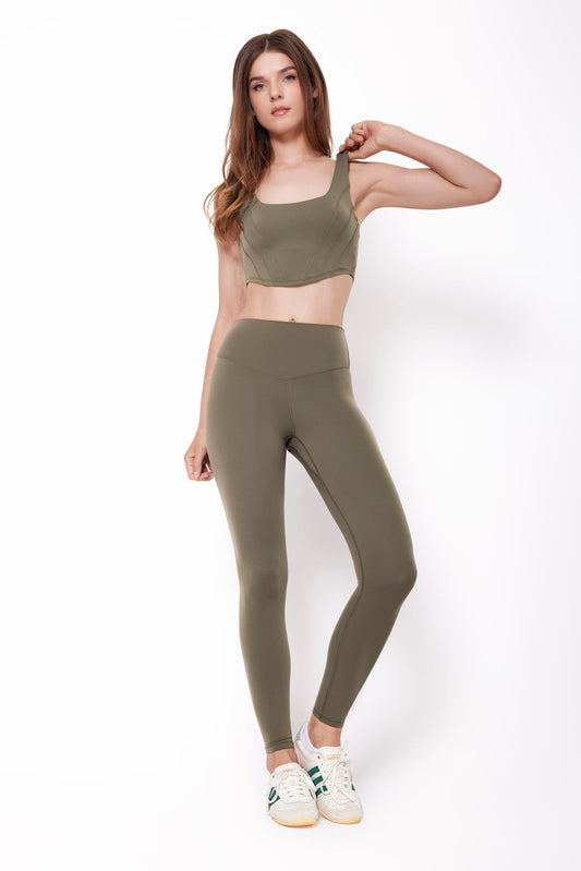 NYC CORSET TOP - SUEDETECH ARMY