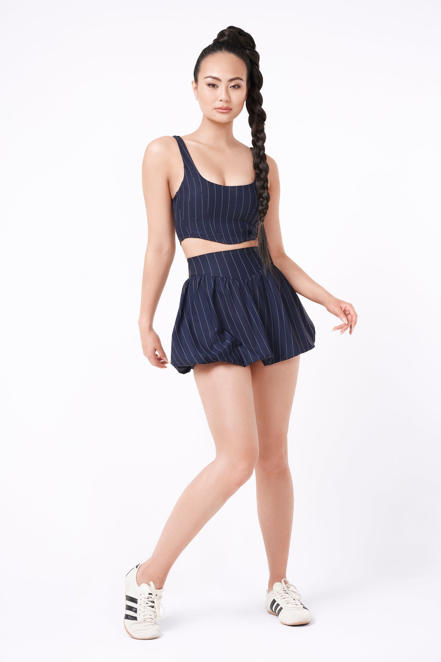 NYC CORSET TANK - NAVY STRIPE