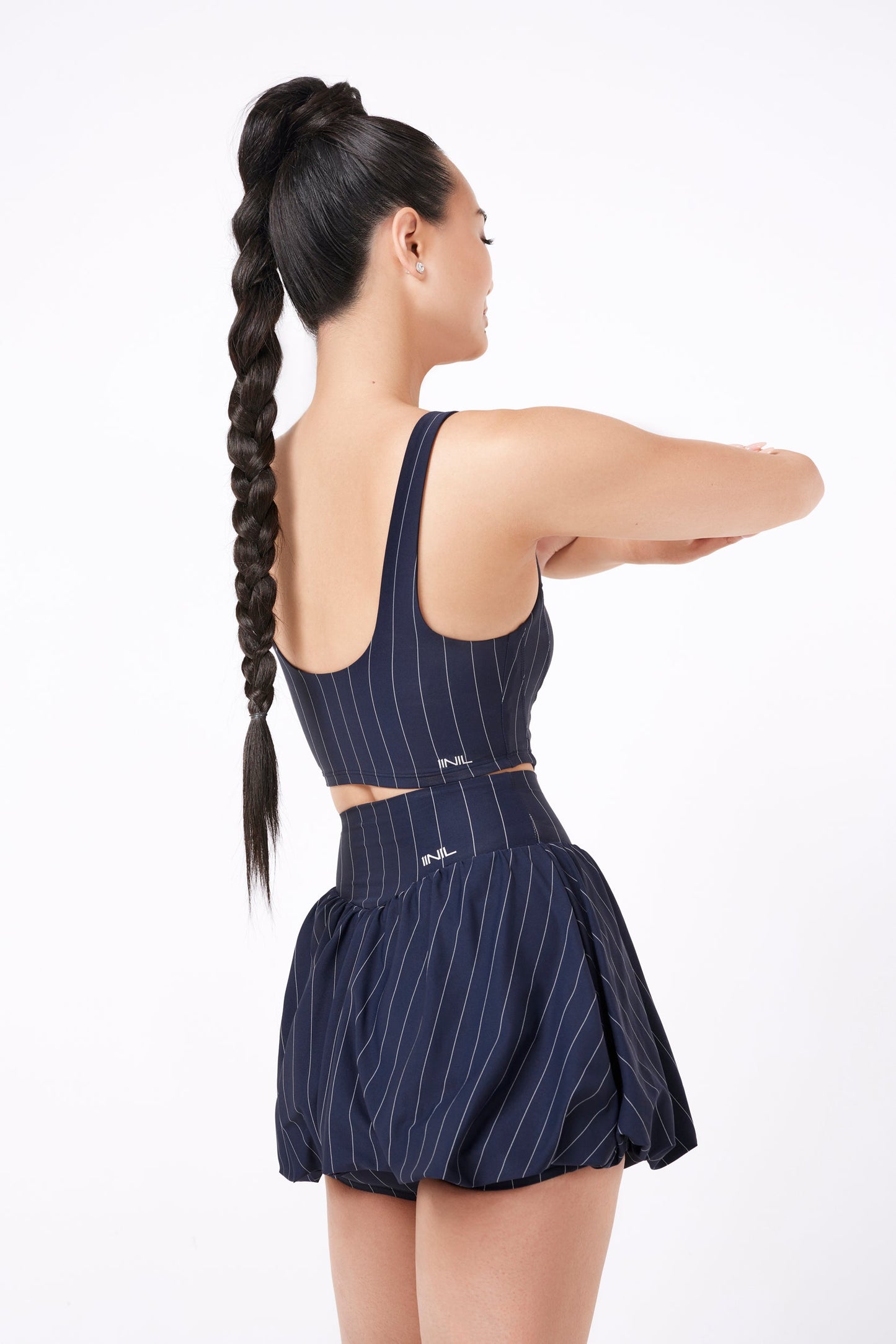 NYC CORSET TANK - NAVY STRIPE