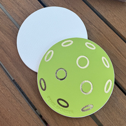 Serve in Style Coasters - Lime Pickleball & White