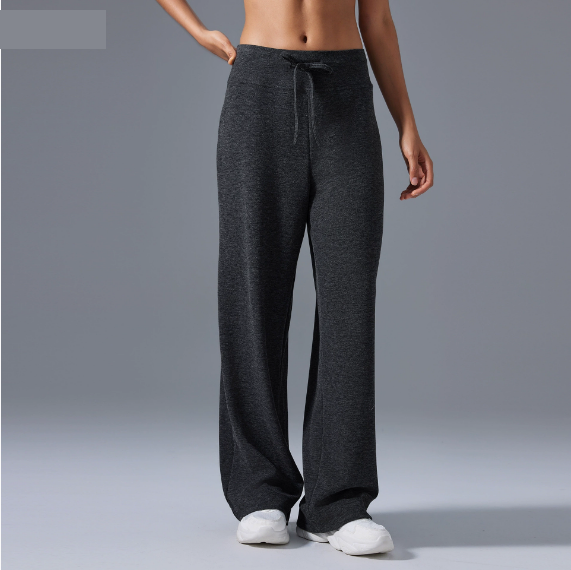 Casual Loose Wide Leg Sports Trousers Women High Waist Drawstring Drooping Slimming Fitness Pilates Yoga Pants