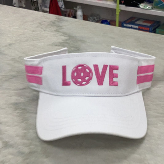 Runway Athletics “Love” Pickleball Visor White/Pink