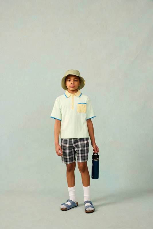 The Sunday Collective Play Cargo Short in grey plaid