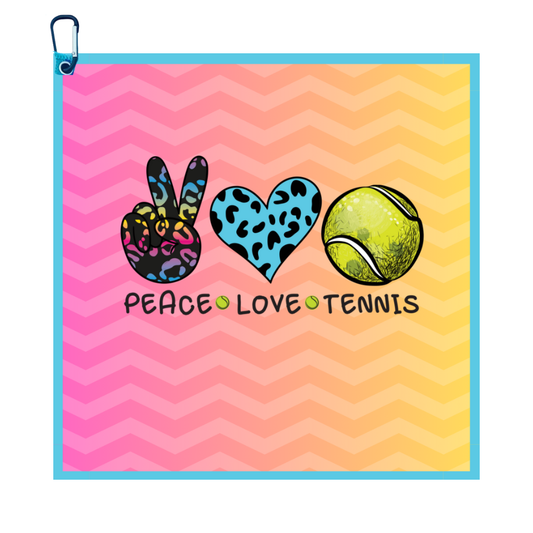 Peace Love Tennis Microfiber/Cotton Athletic Towel