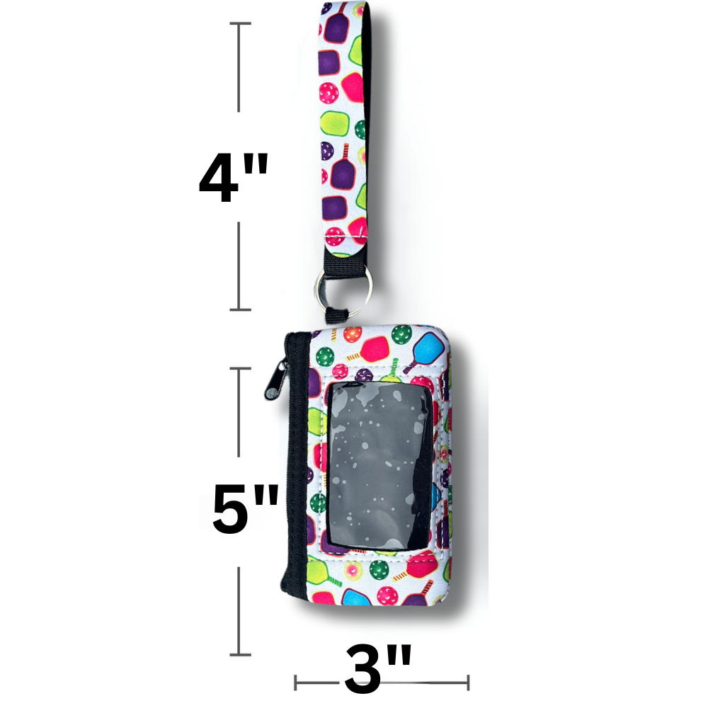 Pickleball Credit Card Holder Zipper Wristlet